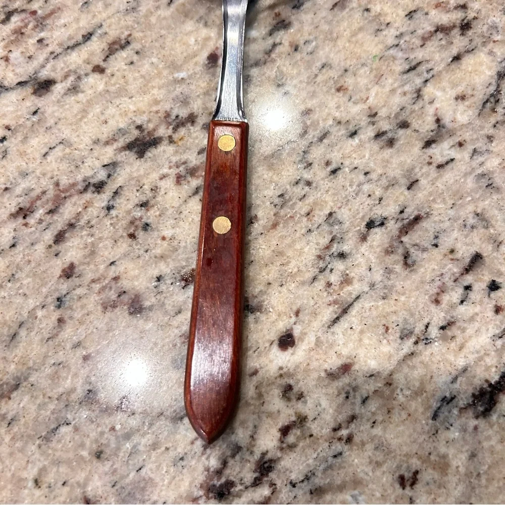 Vintage Slotted Wood Handled Stainless‎ Steel Cake/Pie Server